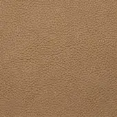 Leather texture sample, medium-brown, with repeating circular indentations and radiating fine lines, matte finish, Porada regular grade.