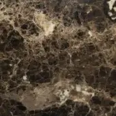Brown Emperador dark marble texture with swirling black and beige veins, porous surface, warm earthy tones, matte finish.