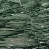 Lapponia Green marble texture displays layered bands of deep green, white streaks, and charcoal veins in a polished, rippled stone composition.