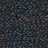 Potocco Delta B1F Blu Mattone fabric texture, navy and brick red woven upholstery with dense, irregular nubby weave and matte finish.