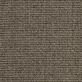Outdoor fabric sample, muted gray “grigio” tone, displays a dense rectilinear weave with a matte finish and grid-like structure.