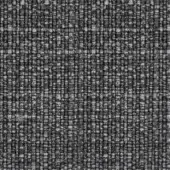 Dark gray woven fabric texture, “Soul Nero Zw” from Potocco Coverings, displays a heathered, multi-directional grid pattern with a matte finish.
