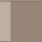 Glass color gradient sample featuring translucent beige transitioning to bronzed tones, framed by a dark border, with a reflective surface.
