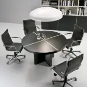 Superior 4 Mariani Blade table with dark brown wood and lighter stripe in glossy finish
