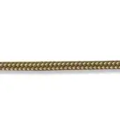 Gold chain necklace, tightly woven texture, polished gold tone, consistent width, interlocking links, studio shot, white background.