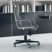 Sophisticated 4 Mariani Blade armchair with dark purple technical mesh textile and chromed tubular steel frame