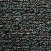 Presotto orsetto fabric, forest green woven textile, dense nubby pile with reddish-brown linear pattern and matte finish.