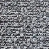 Orsetto fabric sample, muted gray, dense nubby weave with horizontal rows and grid-like structure; Presotto B ORS616.