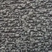 Presotto orsetto fabric, muted gray, dense nubby weave with raised rounded tufts and visible linear warp structure; sample b ors622.