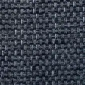 Dark gray woven fabric texture with a heathered, nubby surface and grid-like weave; sample labeled “presotto fabrics drop f drp27”.