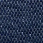 Presotto fabric sample, navy blue woven textile, dense basketweave texture with silver-gray thread accents and a matte finish.