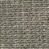 Presotto fabric sample, muted gray heathered weave, dense nubby texture, matte finish, non-directional pattern, labeled g alm055.