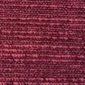 Burgundy woven fabric texture with horizontal linear ridges and a looped pile construction, displaying subtle tonal variations.