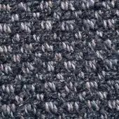 Presotto Tavolara fabric, dark gray woven texture with rose-brown threads, featuring a raised nub pattern and matte finish.