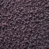 Dark purple looped fabric texture with a dense, nubby pile and matte finish, displaying subtle heathering and a plush, uniform surface.