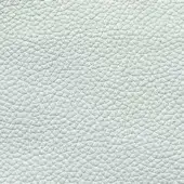 Bianco ottico 1500 leather texture with a dense pebble grain pattern, cool white color, and matte sheen on a white background.