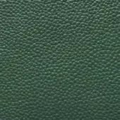 Dark green Presotto leather texture, “verde bosco 1290”, displays a dense, granular pebble-like pattern with matte finish and subtle tonal variations.