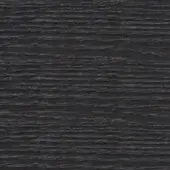 Dark charcoal wood grain texture with horizontal striations, matte finish, and fine parallel lines; “presotto rovere dark” label visible.