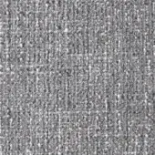 Reflex Dublino fabric sample, gull gray tweed with dense irregular weave, speckled texture, matte finish, and compact grid-like structure.