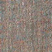 Reflex Dublino Nepa fabric (extra) displays a muted teal heathered weave with burnt orange and off-white speckles, exhibiting a nubby texture.