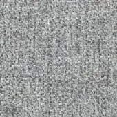 Woven gray fabric texture with a granular, heathered appearance and dark flecks, identified as “reflex francoforte,” suitable for durable upholstery.