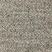 Woven fabric texture, muted gray-beige with dark flecks, dense grid pattern, matte finish, label reads “reflex > fabric > francoforte > parseley.”