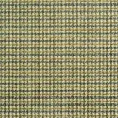 Woven fabric texture, off-white with citron yellow and muted green, displaying a dense square grid pattern; Reflex "Carnaby Street" material.