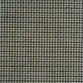 Houndstooth fabric sample, off-white and charcoal gray, dense weave with interlocking motifs; Reflex Carnaby Street Dolphin textile.