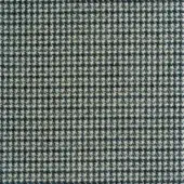 Woven textile sample, cream and teal check pattern, dense grid structure, matte finish, Reflex fabric, Carnaby Street collection.