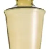 Blown Murano glass sculpture, amber toned, elongated form with rounded top and darker encircling band.