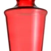 Red Murano glass vase, cylindrical hourglass shape, glossy finish, studio shot on white background, reflex liscio rosso collection.