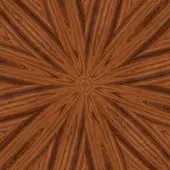 Santos Radiale wood grain radial pattern, warm brown tones, symmetrical arrangement with integrated text “reflex > glass > legnoreflex > 0001”.