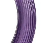 Murano glass coil, amethyst purple, ribbed texture, circular form, glossy finish, consistent diameter, white background.