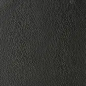 Black leather texture displaying a dense grain pattern, matte finish, and subtle creases; studio sample marked “reflex > leather > 118 henne”.
