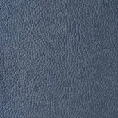 Blue leather texture sample, pebble grain pattern, matte finish, natural creases, muted tone, durable material for upholstery applications.