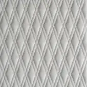 Gray quilted fabric texture features a diamond grid pattern with 45-degree stitching, creating a subtle, repeating three-dimensional upholstery design.