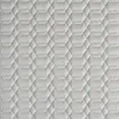 Light gray quilted fabric texture features a repeating hexagonal pattern with subtle tonal variations and consistent stitching.