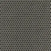 Herringbone textile with black and beige woven pattern, displaying angled lines and a dense, uniform texture in a studio setting.