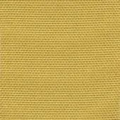 Woven fabric sample, ochre color, grid pattern; dense, matte texture created by intersecting horizontal and vertical threads; studio lighting.