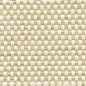 Woven fabric sample, cream and tan rattan, grid pattern with horizontal and vertical fiber bands, matte finish, neutral tone.