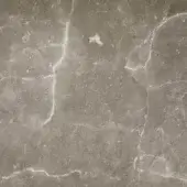 Polished marble texture, gray-brown tones, white veining, irregular cracks, smooth reflective surface, dense stone-like material.