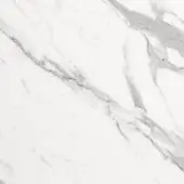 HPL Marble White texture with gray veining, displaying a polished surface and dynamic, irregular lines for a natural stone aesthetic.