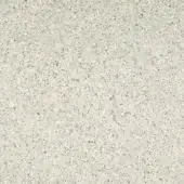 Terrazzo perla texture with light beige matrix, speckled with off-white, cream, pale yellow, and gray aggregates, displaying a smooth, matte finish.
