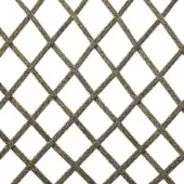 Rope grid panel, cocoa and golden-yellow tones, diagonal intersecting lines forming diamond shapes, textured synthetic material.