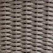 Roberti rattan searope oval silver texture displays horizontal rope braiding with vertical metallic cylinders, creating a durable, subtly undulating surface.
