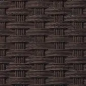 Roberti rattan weaving, sunloom chocolate, displays a dense, textured pattern of horizontal and vertical strands in a matte finish.