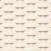 Sunweave bianco perla texture displaying a tight, grid-like rattan weave with horizontal and vertical strands and a subtle sheen.