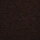 Dark brown textured rug with granular surface, mottled reddish-brown highlights, and rough woven construction shown in studio lighting.