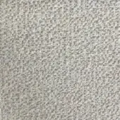 Rugiano indoor fabric sample, muted gray tweed with beige and off-white speckled weave, dense plain structure, matte finish.