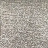 Woven rug, muted gray tones, mosaic pattern with horizontal and vertical threads creating a nubby, textured surface for indoor use.